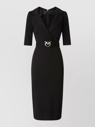 Pinko arnebia dress belted waist v neckline