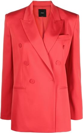 Pinko Envers satin blazer - women - Polyester/Polyester/Spandex/Elastane - 44 - Red