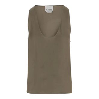 SA SU PHI Sleeveless Tops, female, Brown, Size: L Viscose Tank Top