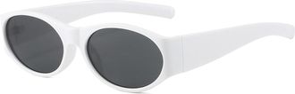 Generic Small Frame Mens Vacation Sunglasses Outdoor Commuter Sports Womens Sun Glasses(White)