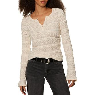 Sanctuary Lovely Lace Henley in Vintage White at Nordstrom Rack, Size Xx-Large P