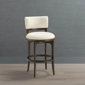 Frontgate Nolan Swivel Bar & Counter Stool - 26 Counter Height, Cocoa Counter Stool, Cocoa/Snow Crypton Nomad Performance Counter Stool, Individual - Frontgate