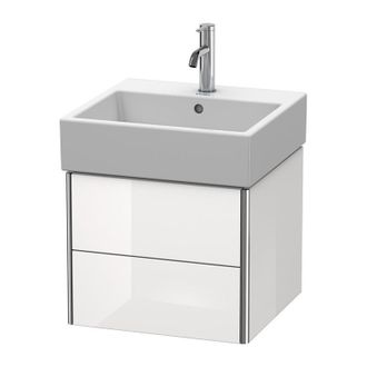 Duravit Duravit Xsquare Mueble De Pared 48,4x 46,0 Cm, 2 Cajones, Para Lavabo Vero Air 235050, Color (frente/cuerpo): Albaricoque Perla Seda Laca Mate - Xs419
