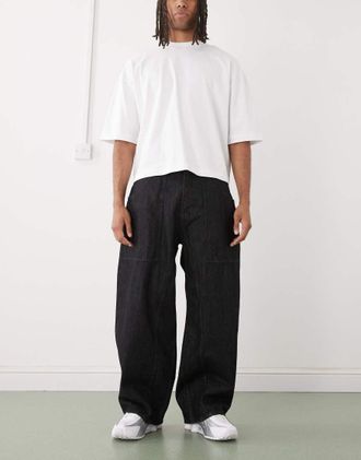 Cheap Monday Dunno - Jeans skater super ampi neri lavaggio risciacquato-Nero