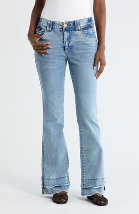Democracy Out There Double Layered Fray Flare Jeans in Light Blue Vintage at Nordstrom Rack, Size 16