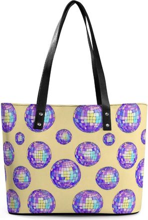 Generic Disco Ball Print Tote Bags for Women Cute Shoulder Purses Handbags