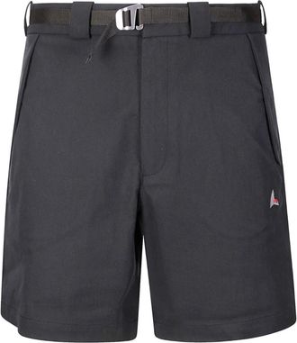 Roa Roa, Korte Broeken, Heren, Zwart, L, Zwarte Geborduurde Logo Shorts