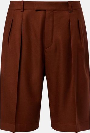 Saint Laurent Pleated cashmere Bermuda shorts