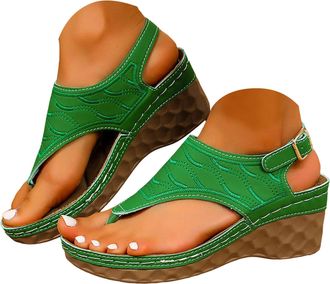 Generic Orthopedic Wedges for Women Platform Sandals Wedge Heels for Women Dressy Summer 2026 Walking Sandals Women Comfortable Slip on Beach Vacation Shoes A