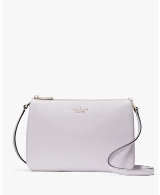 Kate Spade New York Womens Leila Triple Gusset Crossbody - Purple Leather - One Size
