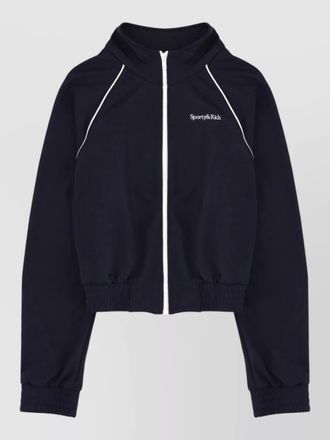 Sporty & Rich hooded jacket elasticated cuffs raglan sleeves