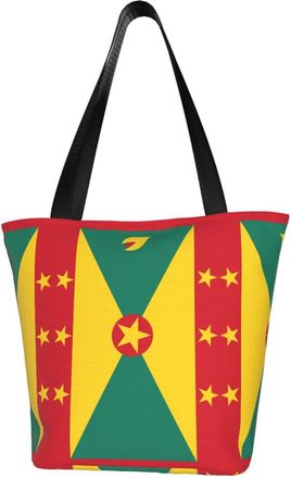 AOOEDM Grenada Flag Reusable Tote Bag Women Casual Handbag Shoulder Bags for Shopping Groceries Travel Outdoors