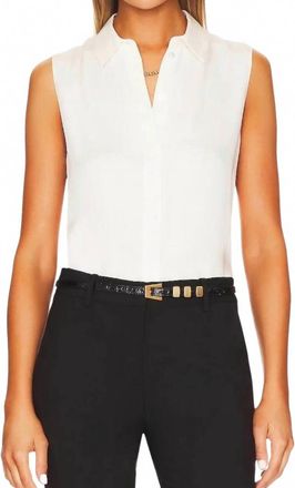 Theory Tanelis Sleeveless Silk Georgette Top In Ivory