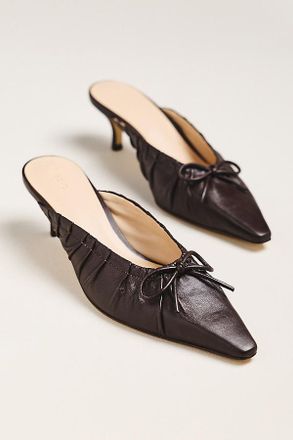 Maeve Cinched Bow Kitten Heel Mules