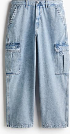 H&M Loose Cargo Jeans - Blue