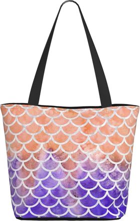 AOOEDM Pink And Blue Scale Pattern Ladies Shopping Bag 13x11x7in.The Perfect ValentineS Day Gift.It Is The Best ValentineS Day Gift For Mom, Daughter, Wife,E
