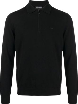 Emporio Armani Virgin Wool Polo - Heren - Polos - Zwart - M - Wol - Tops
