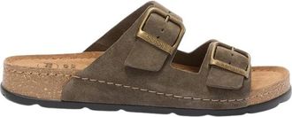 Scholl Bora 2 Buckles - Heren - Sandalen - Groen - 43 EU - Leer - Schoenen