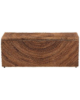 Baxton Studio Verino Handwoven Seagrass Storage Bench with Removable Lid