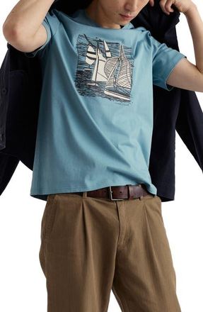 Seasalt Cornwall Midwatch Organic Cotton Graphic T-Shirt in Coverack Boats Enamel at Nordstrom, Size Xx-Large