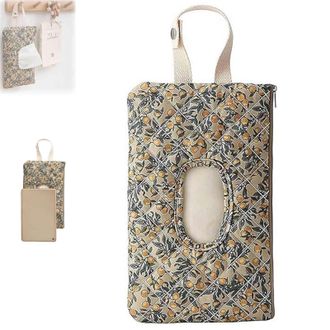 Generic Quilted Baby Diaper and Wipes Pouch, Portable Wipes Pouch - Refillable Floral Baby Wipe Holder with Lanyard for Stroller, Travel & Everyday Essentials