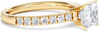 The Diamond Store 2.10ct Katerina Lab Princess Diamond Engagement Ring 18K Gold F/VS1