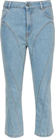 MUGLER high-rise cropped jeans - women - Elastane/Cotton - 29 - Blue