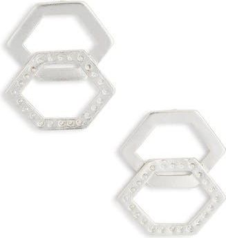 Karine Sultan Geometric Link Drop Earrings in Silver at Nordstrom Rack