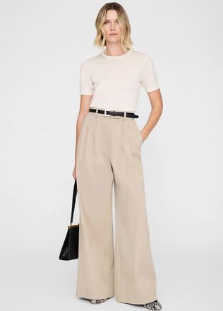 Anine Bing Lou Trouser in Beige at Nordstrom, Size 10