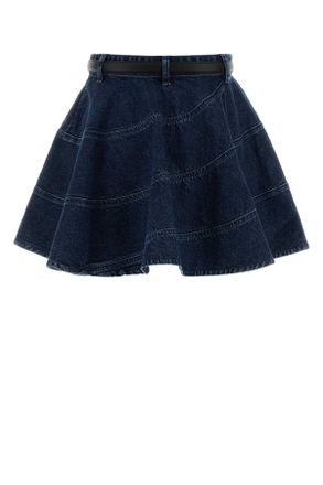 Self Portrait Womens Denim Mini Skirt Jeans Exterior: Cotton