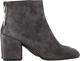 Stuart Weitzman Bacari Block-eel Ankle Boots in Grey Suede