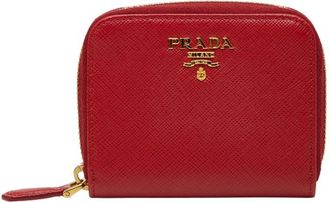 Prada Fuoco Red Color Leather Coin Purse/Coin Case (Pre-Owned)