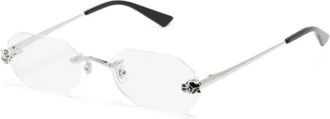 Cartier Glasses, unisex, Gray, Size: 56 MM Panth&egrave;re Geometric Frame