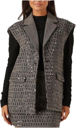 Aaiko Elegante Bruine Blazer voor Vrouwen - Dames - Blazers - Grijs - S - Polyester - Jassen