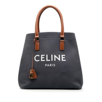 Celine Tweedehands Kleine Canvas Logo Print Horizontale Cabas Tote