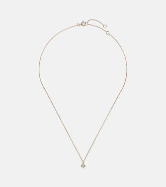 Stone and Strand Clover 14kt gold pendant necklace with diamonds
