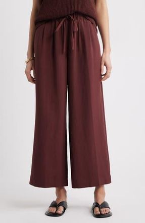 Nordstrom Wide Leg Crop Pants in Brown Raisin at Nordstrom Rack, Size X-Small