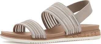 Skechers Bobs Desert Kiss Low - Breezy Stripe Womens Sandals Taupe : 9.5 M, Textile