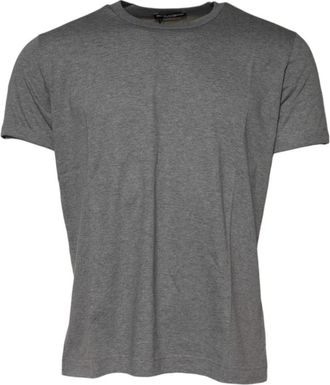 Dolce & Gabbana Logo Details Crew Neck T-shirt - Heren - T-shirts - Grijs - M - Katoen - Tops