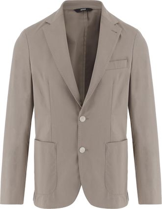 HUGO BOSS Beige Tailored Stretch Cotton Blazer