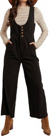 Hem & Thread Corduroy Jumpsuit In Black