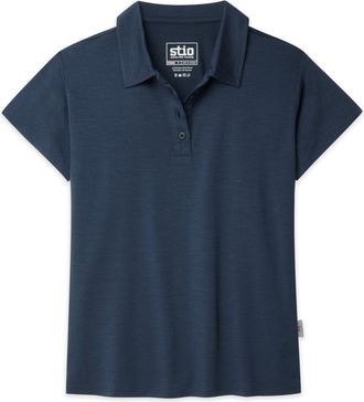 Stio | Womens Alpin Lightweight Merino Polo Shirt Short Sleeve, Size Extra Small in Mountain Shadow | Wool
