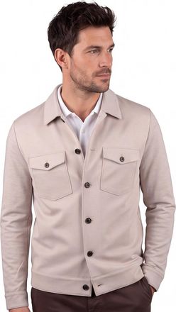 Blue industry beige overshirt borstzakken