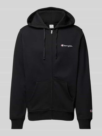 Champion Sweatjacke mit Label-Stitching in Black, Gr&ouml;&szlig;e XXL