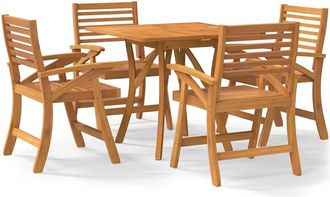 vidaXL Vidaxl Juego De Comedor De Jard&iacute;n 5 Piezas Madera Maciza De Acacia