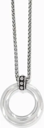 Brighton Womens Pretty Tough Stud Large Circle Necklace In Silver