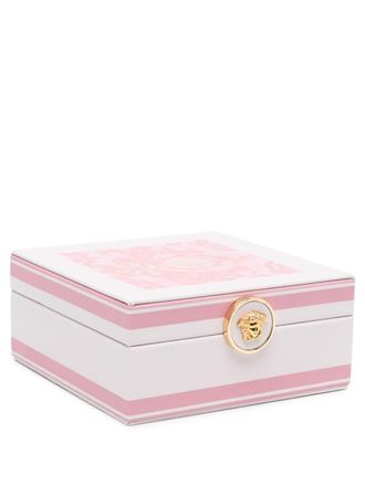 Versace Barocco-print jewellery box (15cm x 15cm) - unisex - Wood/Calf Leather - One Size - Pink