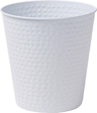 Happimess Axel Modern Minimalist Hammered Steel 2-Gallon Wastebasket in Matte White at Nordstrom