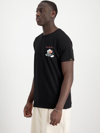 Alpha Industries T-Shirt ALPHA INDUSTRIES Flying Buzz SL T-Shirt, Herren, Gr. XXL, schwarz, Obermaterial: 100% Baumwolle, Shirts T-Shirt