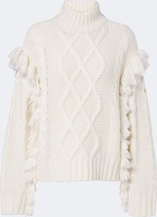 Goldbergh Brit cable-knit fringed wool sweater